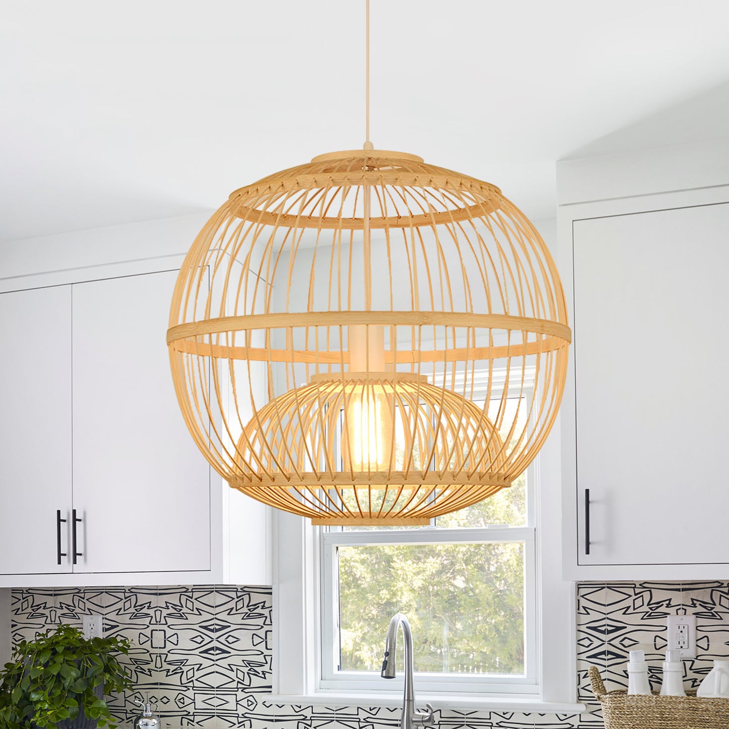 Rattan Lantern Chandelier