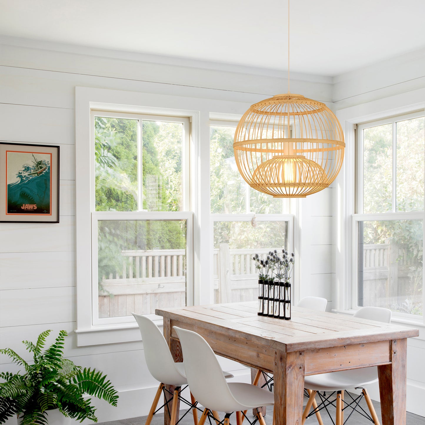 Rattan Lantern Chandelier