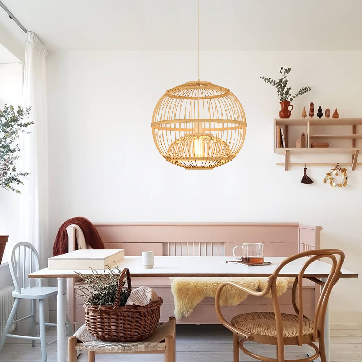 Rattan Lantern Chandelier