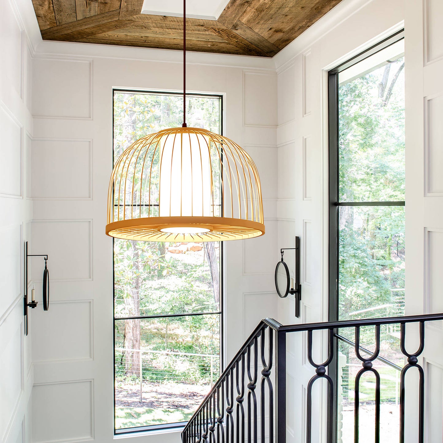 Semi-Circle Rattan Pendant Lamp